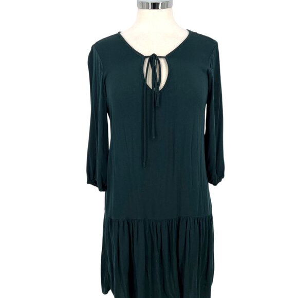 Michael Stars Keyhole Flounce Dress Dark Green Size XS - Picture 2 of 13